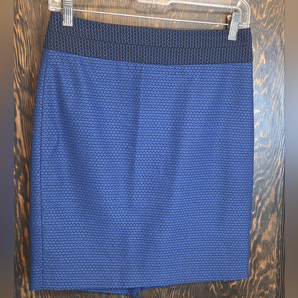 The Limited Blue & Black Geometric Patterned Pencil Skirt